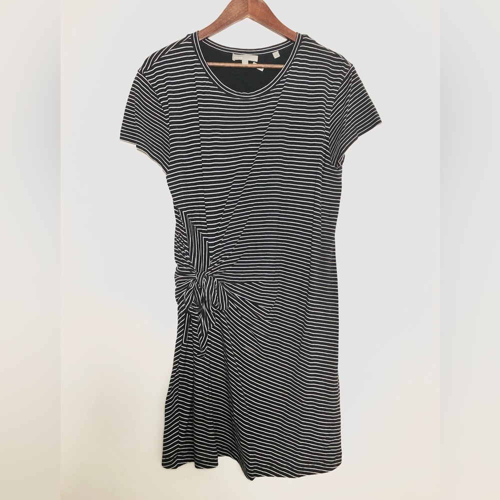 Vince Side-tie Striped T-shirt Dress - Size S